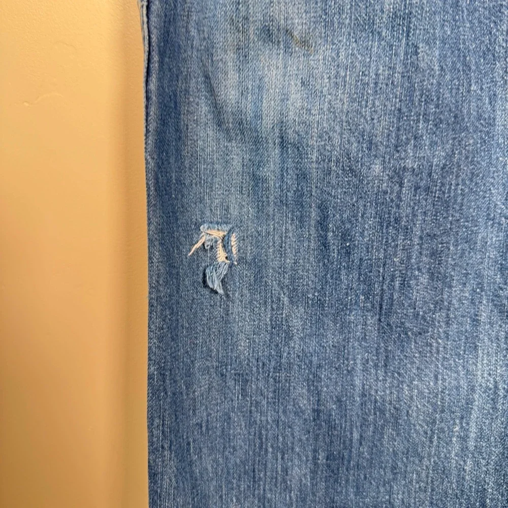 Kimes Ranch Jeans Mens 36x38 Blue Cal Straight Leg Made in USA Distressed Denim
